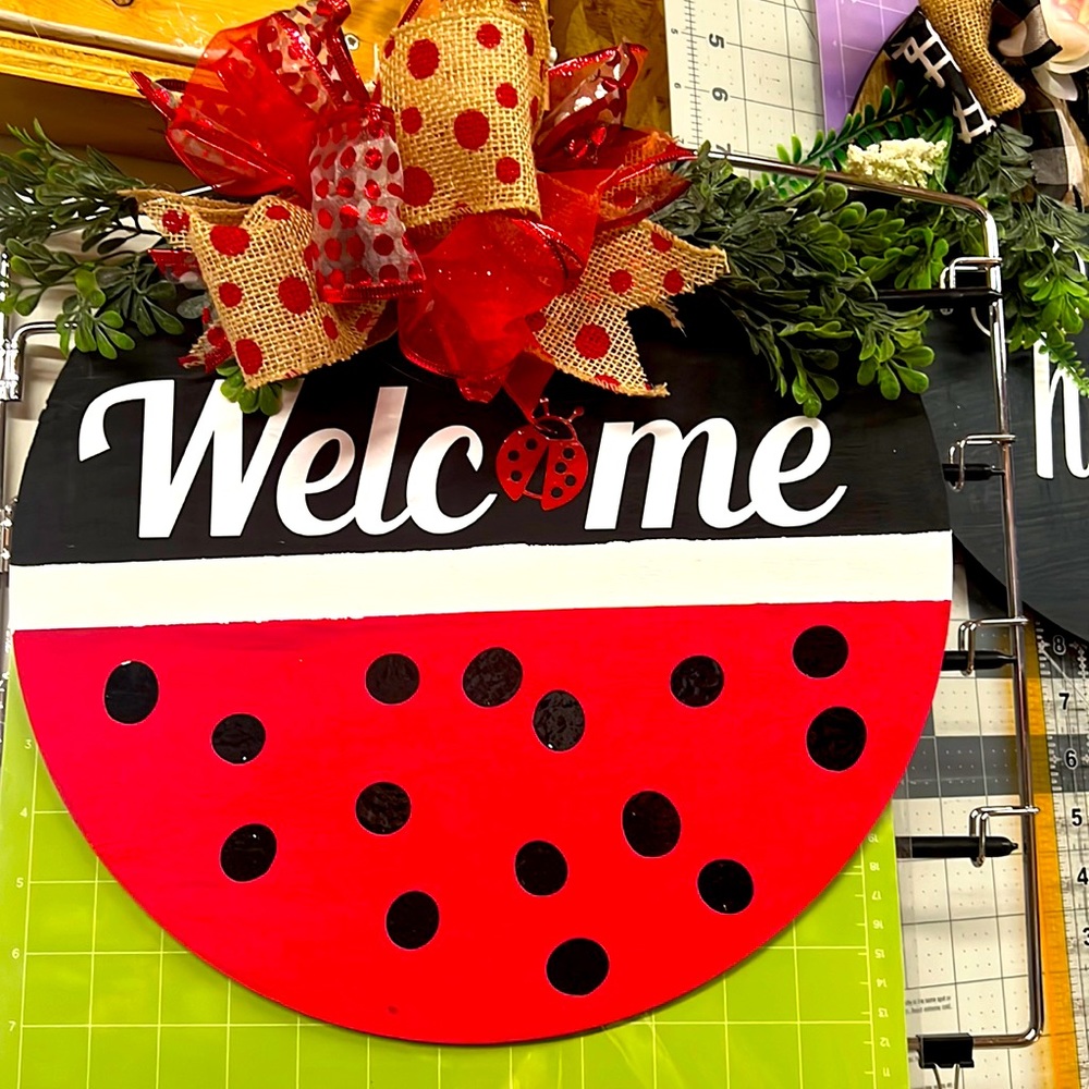 Welcome Ladybug Wreath